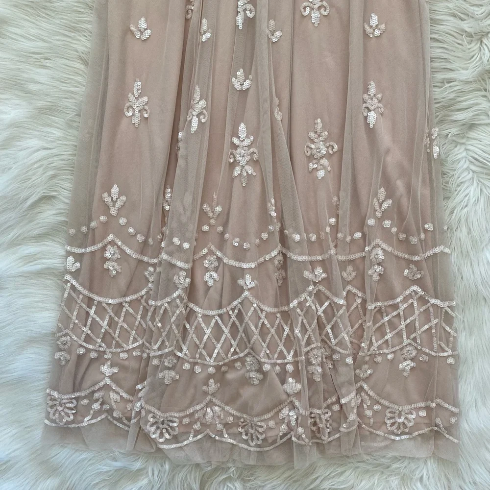 Mac Duggal Blush Pink Embroidered Maxi Dress - Picture 5 of 14